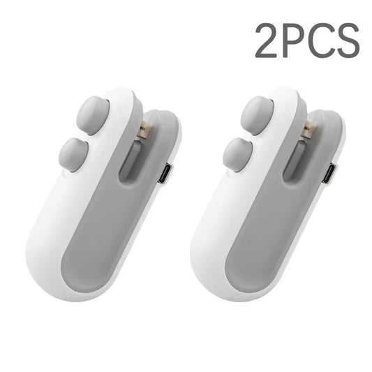 2 in 1 Portable Mini Sealer Heat Sealer for Snacks Plastic Bag Heat Sealersnacks Home Use Rechargeable Sealer Vacuum Sealer